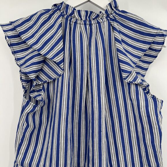 Veronica Beard Blue and White Buttoned Sundress - Picture 8 of 11